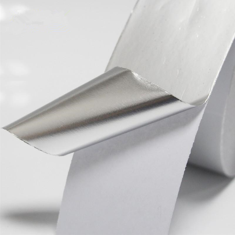 Nhôm lá băng dày 5CM đường ống nhiệt độ cao kem chống nắng chống cháy bẫy băng keo dẫn điện 50MM băng keo quấn dây điện