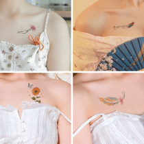 Tattoo stickers waterproof and long-lasting simulation female ins wind clavicle color cover scars net red chest flowers non-semi-permanent