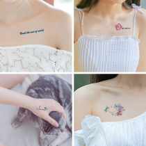 30 tattoo stickers for women waterproof and long-lasting simulation chest ins wind clavicle net red color letters non-semi-permanent