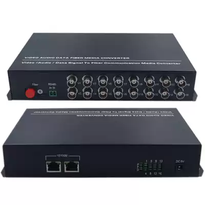 1-16 Channel video Ethernet network RS485 digital optical transceiver analog digital monitoring mixed with 100m network interface