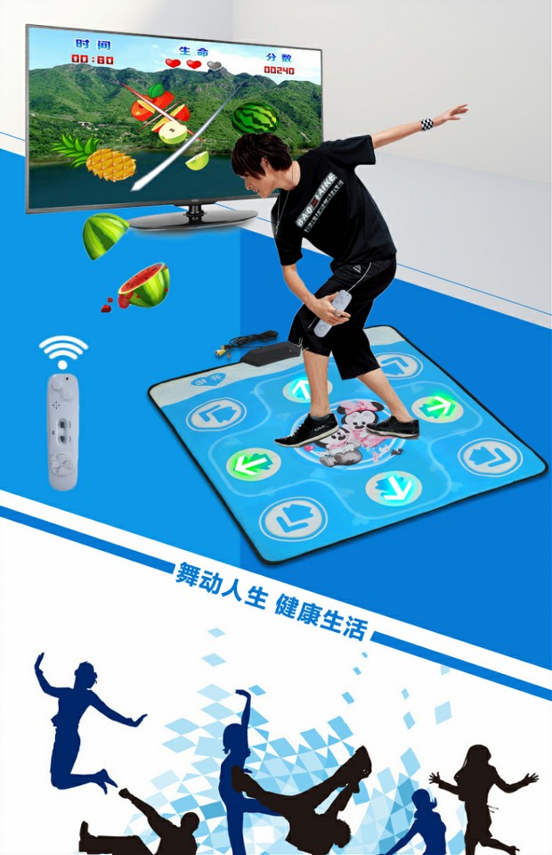 Khiêu vũ chăn đơn TV máy tính kép sử dụng máy nhảy độ nét cao Trung Quốc giao diện nhà sáng tạo quà tặng trẻ em khiêu vũ - Dance pad thảm nhảy cho bé
