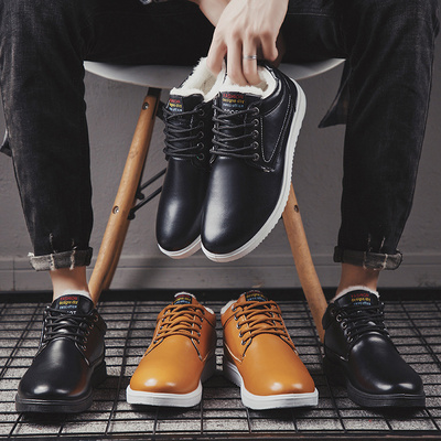 冬季保暖男鞋加绒加厚雪地防水男生棉鞋