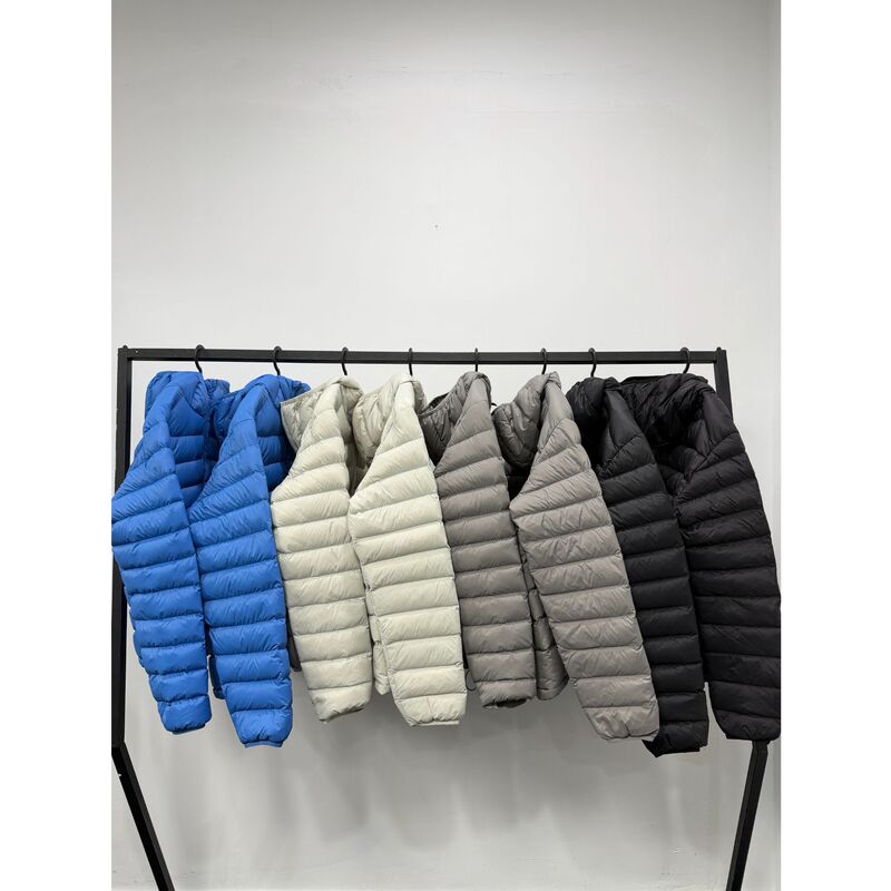 Ayms Rise New National Standard 90 White Duck down Hooded Lightweight Warm Ribbed down Jacket for Men and Women