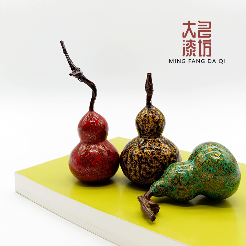 Handmade lacquer gourd pendant car hanging handicraft lacquerware Chinese style play handle piece pendant decoration special gift