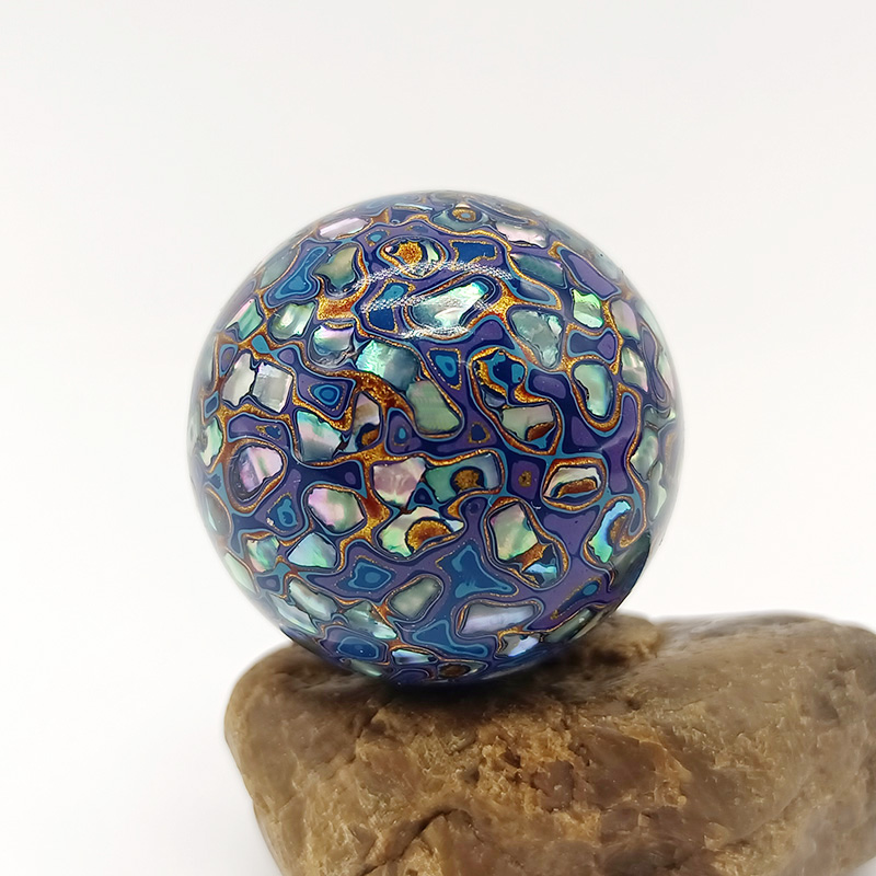 Non-heritage natural large lacquer beads inlaid mother-of-pearl opal beads rosary single beads loose beads round beads rhinoceros handmade jewelry