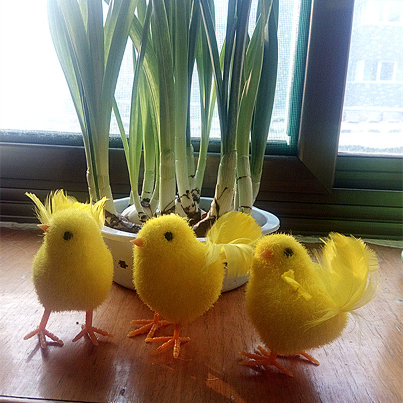 Flocking Emulation Small Chicken Spread Wings Small Hens Home Adornment Swing Pieces Emulation Small Animal Model Props Micro Landscape