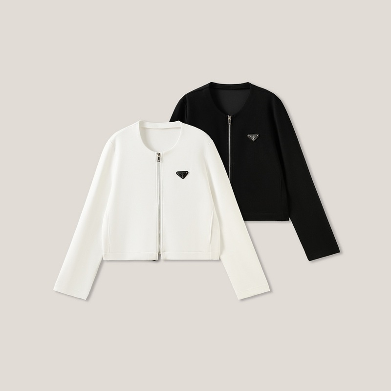 6-12F B Women's Casual Versatile Triangle Logo Jacket, Stylish Round Neck Zip-Up Long-Sleeve Top Ss26046 6-12F B Women's Casual Versatile Triangle Logo Jacket, Stylish Round Neck Zip-Up Long-Sleeve Top Ss26046