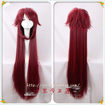 The devil University Lillian Silk ji meng in deep burgundy reflection in fluffy 90 cm long straight hair COS WIG