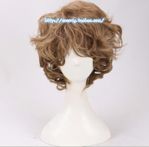 The Hobbit Bilbo Baggins Lord of the Rings Brown European and American Men's Short Curly Hair Cosplay Wig