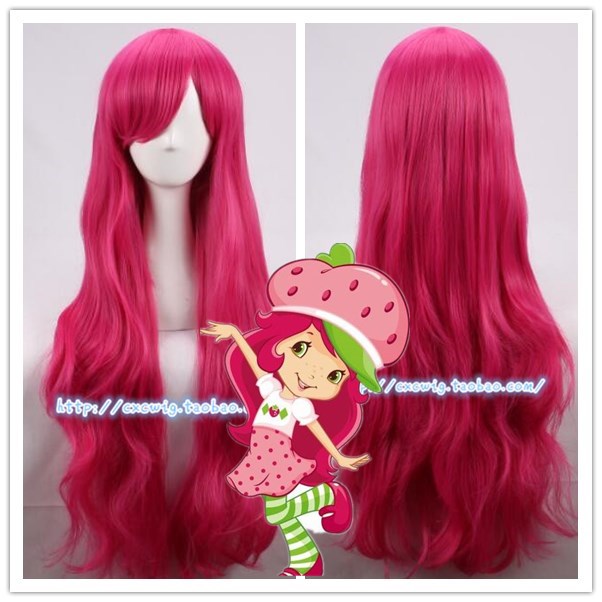 European and American animation strawberry sweetheart strawberry shortcake strawberry festival princess magenta long curly hair cosplay wig