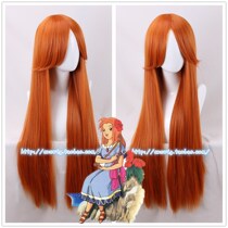 Legend of Zelda: Dream Island Marlene Orange Orange long straight hair high temperature silk cosplay wig