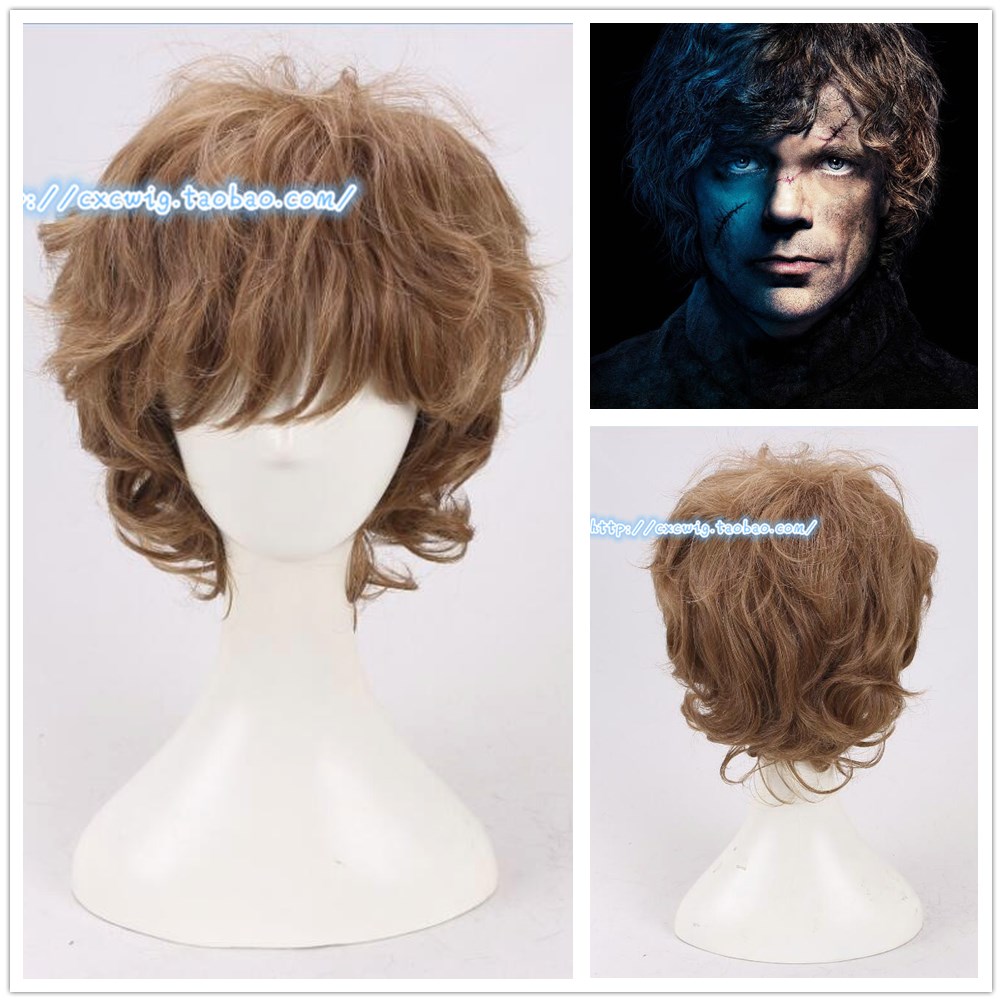 game of thrones little devil tyrion lannister cosplay wig short brown curly hair