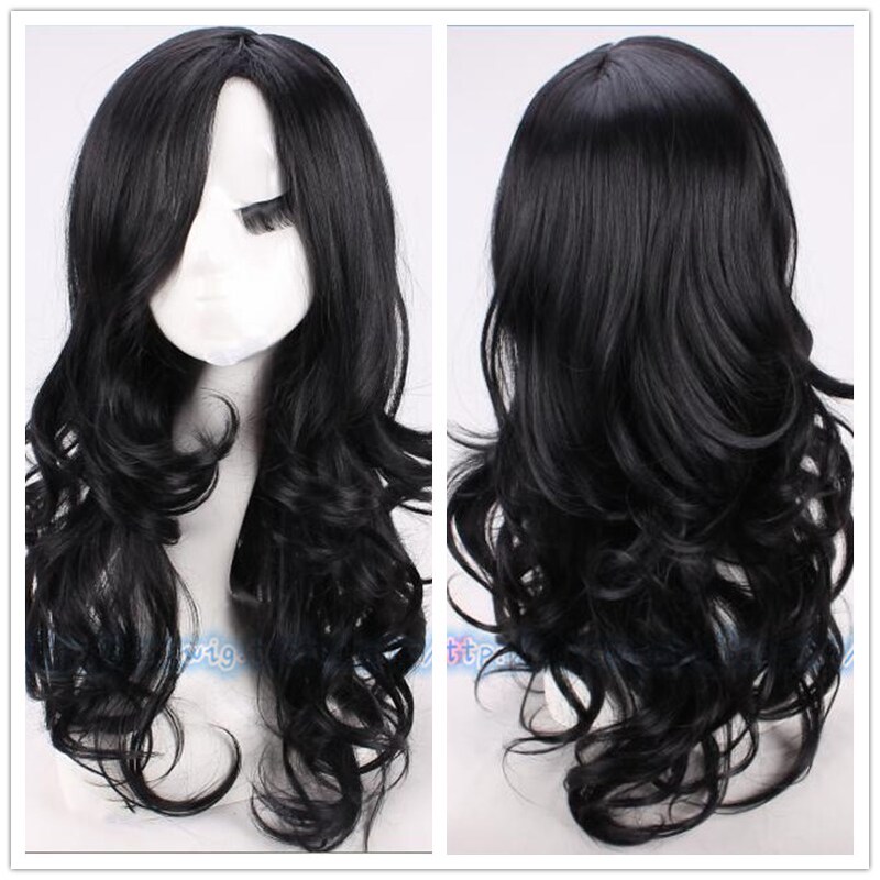 Defenders Alliance Jessica Jones Big Wave Curly Synthetic Wig with Large Scalp Simulation Black Curly Hair