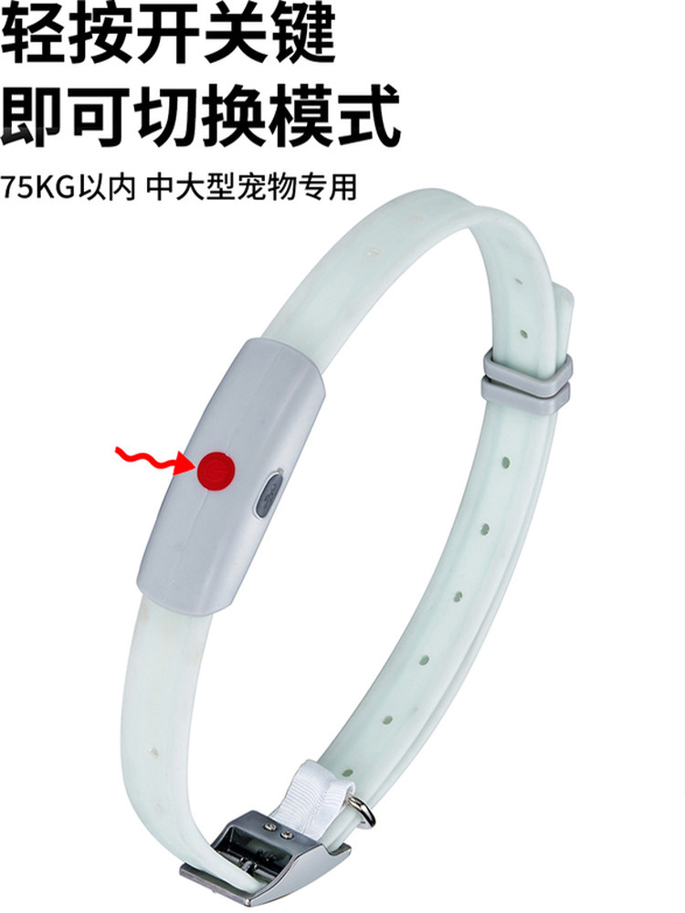 Chukchi Pet Luminous Collar for Medium and Large Dogs USB Rechargeable Led Dog Anti-Lost Colorful Collar with Leash