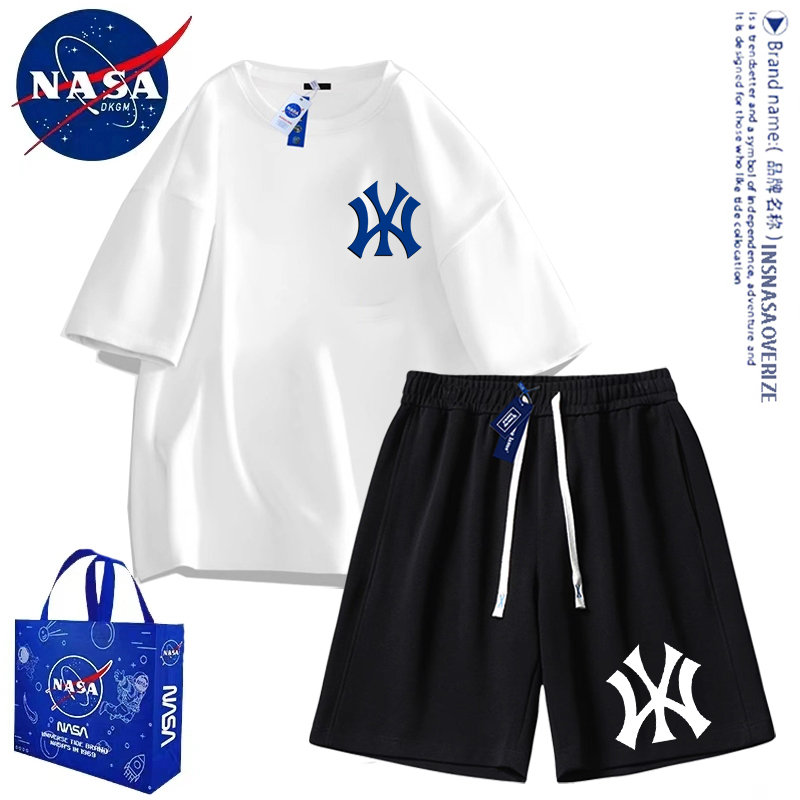 Nasa Co-Branded Trendy Men's Shorts Set Summer 2026 New Casual Sports Pure Cotton Short-Sleeved Cool and Stylish Outfit