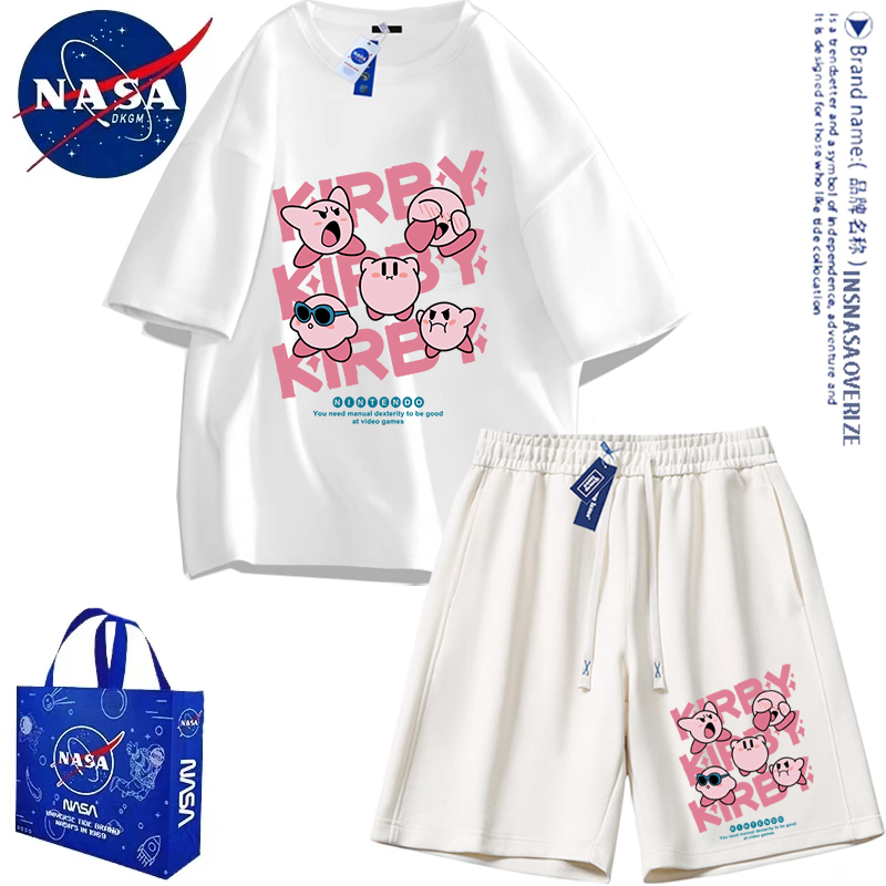 Nasa Co-Branded Kirby Pure Cotton Shorts Set for Men and Women, Couple's 2026 Summer Hot-Selling Two-Piece Pajama Set