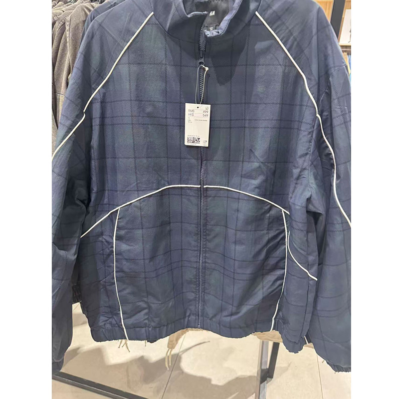 Authentic Men's Clothing from the Store, New March Spring Fashion Plaid Zipper Jacket 1333080 with Free Shipping