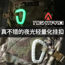 Luminous quick hanging buckle Tactical outdoor climbing buckle Backpack External Hook Key Spring Large D Buckle Plastic Light Weight ITW