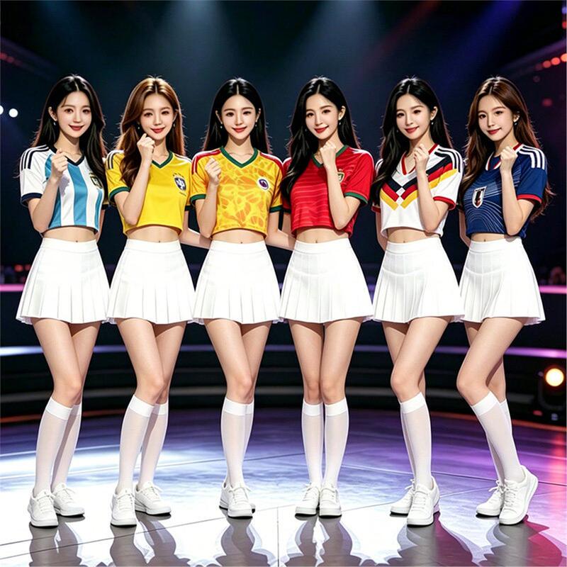 2026 New World Football Cup Sexy Cheerleader Costume Nightclub Bar Uniform Performance Outfit 2026 New World Football Cup Sexy Cheerleader Costume Nightclub Bar Uniform Performance Outfit