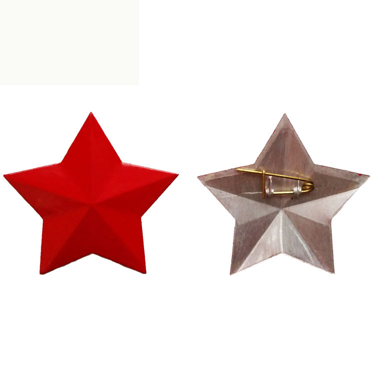 Iron Pentagon Hat emblem Red Star Needle Hat emblem Shining Red Star Cap emblem