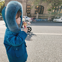 Foam home Custom childrens clothing 2021 new girls Korean version of the length of the duvet jacket Childrens thick winter down jacket