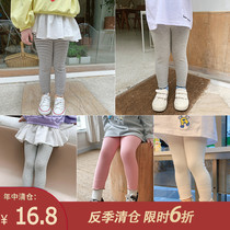 Little pudding childrens clothing 2021 new childrens foreign style pants wear girls striped leggings baby casual autumn clothes