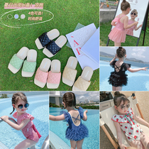 Baby Summer Toes Cold Shoes Girl In-home Flat-bottomed Slippers (swimsuit link is recommended for matching)