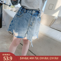 Little pudding baby baby childrens clothing 2021 new children Korean shorts baby Foreign jeans girls summer pants