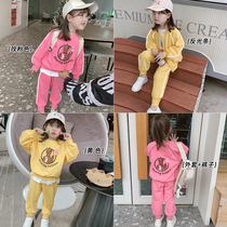 Little pudding baby baby childrens clothing 2021 new childrens clothes sports set girls autumn baby Foreign spring and autumn
