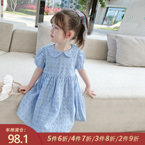Little pudding baby baby childrens clothing 2021 new children Korean summer girls foreign style dress baby cotton skirt