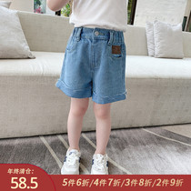 Little pudding baby baby childrens clothing 2021 New Girls summer pants baby Foreign jeans childrens shorts thin