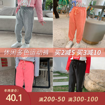 Little pudding baby baby childrens clothing 2021 New baby foreign style casual pants childrens loose sports pants girls trousers