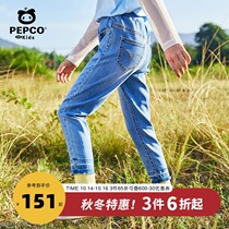 Piggy Banna Childrens Wear Girls Jeans 2021 New Spring Dress Childrens Pants Big Childrens Pants ankle-length pants