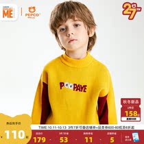 Piggy Banner Childrens Clothing Boys Sweater Childrens Contrast Pullover 21 Winter New Sweater Sweater Sweater