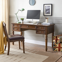 American minimalist solid wood desk home modern office computer desk writing desk small apartment study desk and chair combination
