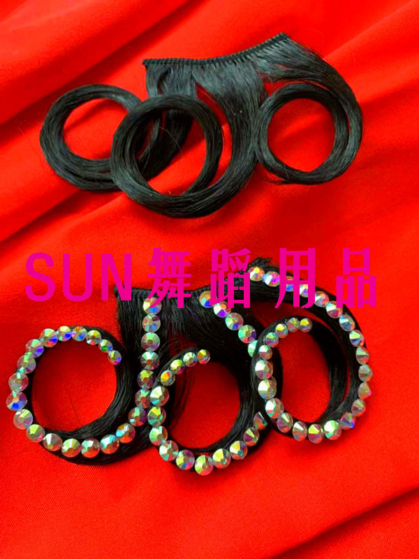 Side Black Latin dance Sea Wig Latin headwear Adorned Morden Dance Competition Performance Retro Roll of the Sea