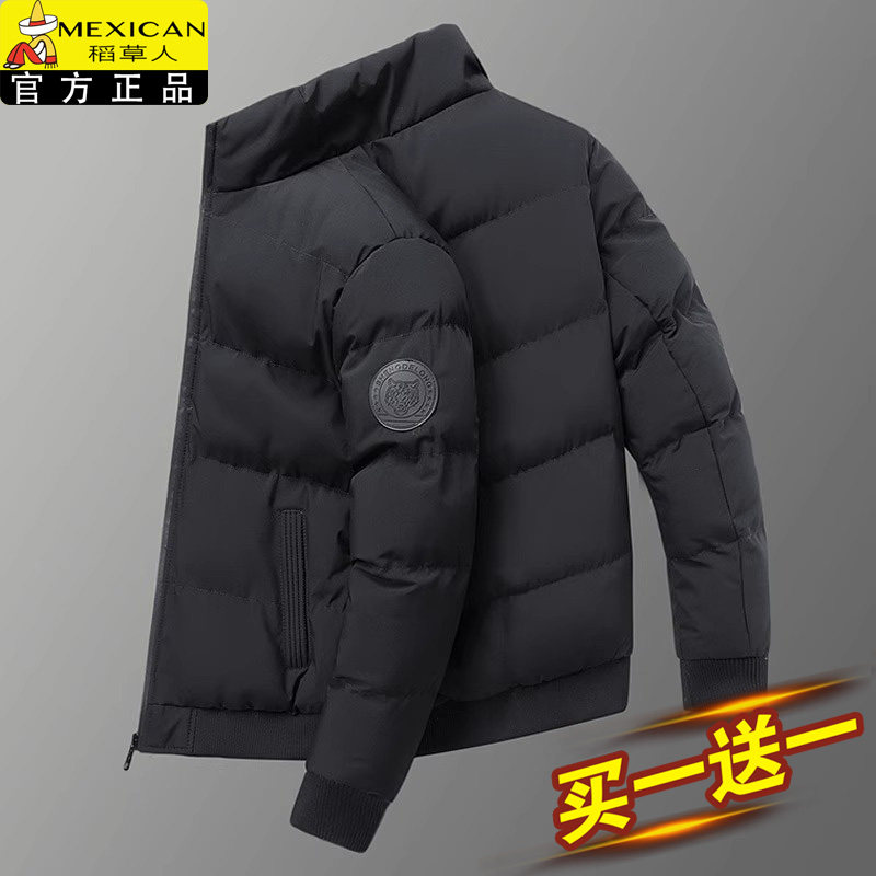 Пуховик Scarecrow, мужская зимняя новая утолщенная теплая хлопковая куртка, трендовая ветрозащитная хлопковая куртка с воротником-стойкой, мужская