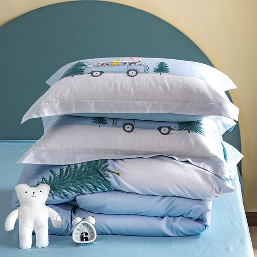 Хлопковый комплект, свежий универсальный пододеяльник, постельные принадлежности, 4 предмета, простой и элегантный дизайн