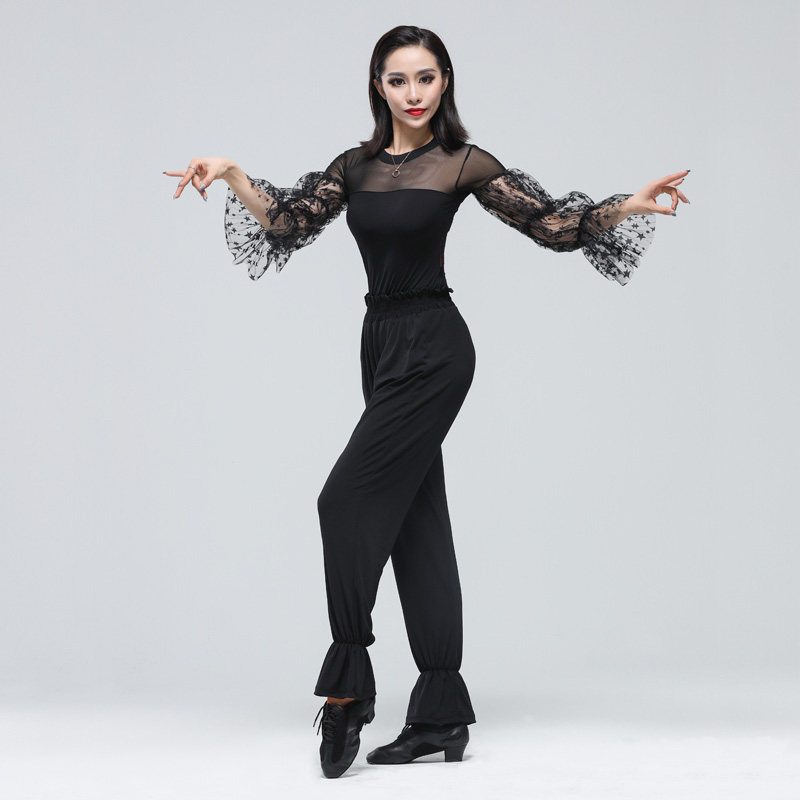 Latin dance outfit 2022 new high waist Moden pants dancing pants dance pants female national standard dance practice
