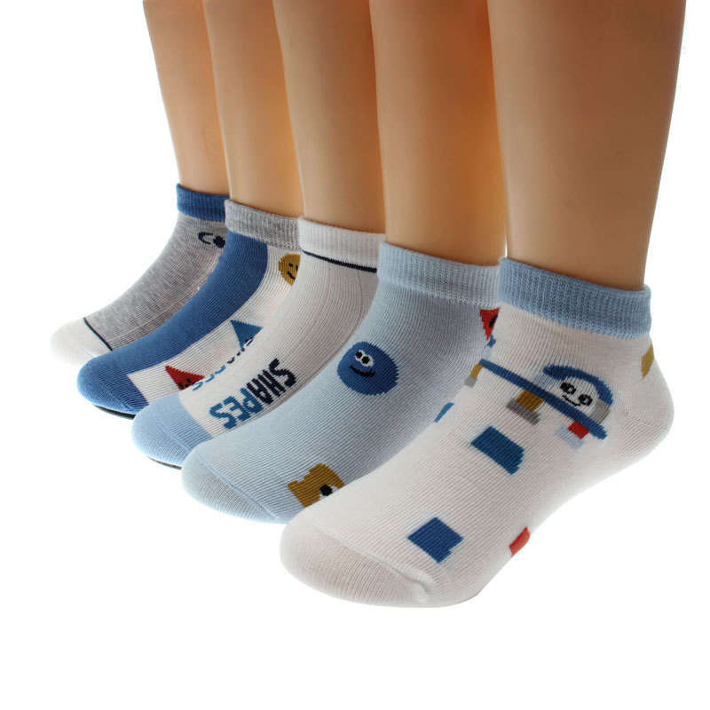 Summer Mesh Boat Socks Six-Toe Mouse Children's Socks Summer Thin Pure Cotton Boys' Spring and Autumn Big Kids Short Socks Summer Style