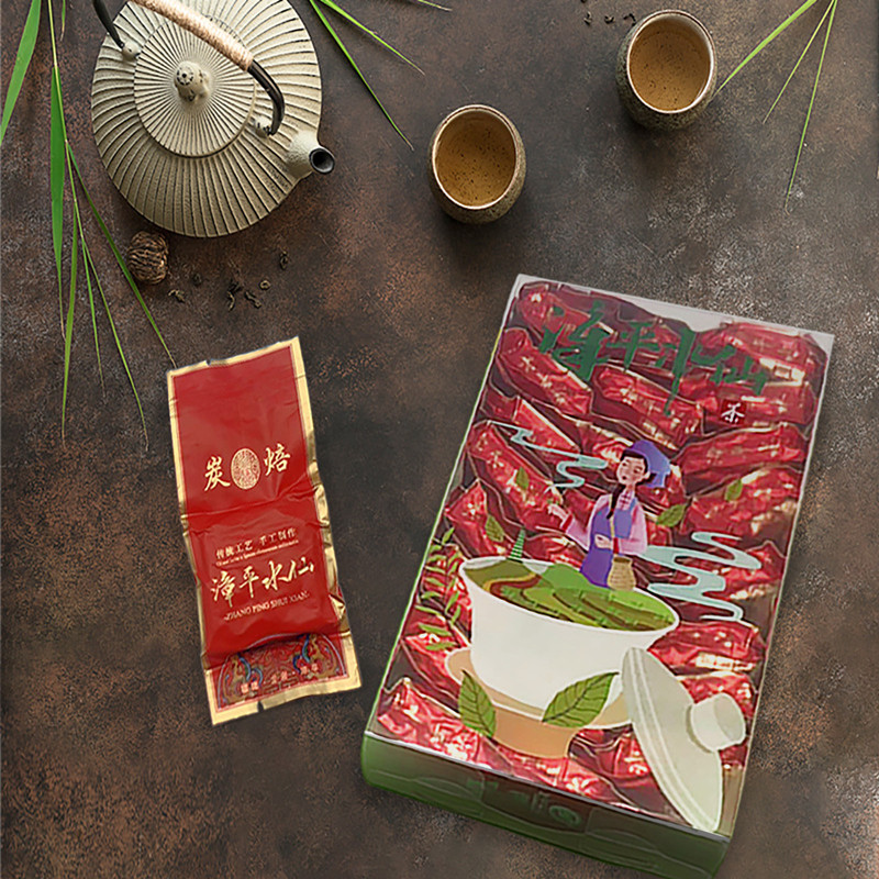 Charcoal-roasted Zhangping Narcissus tea leaf square tea cake, traditional rich aroma, fragrant and sweet, savory fried rice-flavored oolong tea