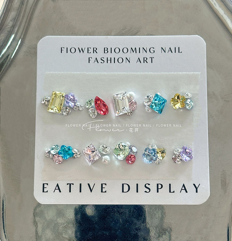 Candy Soda Nail Art Material Kit High-Quality Dongzhou K9 Pointed-Back Rhinestone Material Kit Colorful Rhinestones DIY Accessory Set