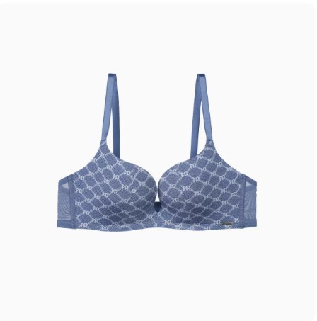 【Meow Meow Circle】Fendis Women's Underwear Wireless Denim Plaid Small Chest Non-Empty Cup Bra Fb00426