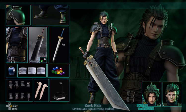 【未開封】GAMETOYS 1/6 FF7クライシスコアザックス GT-005 GAMETOYS 1/6 GT-005+GT-005A FF7 Zack Fair Main Body Action Figure