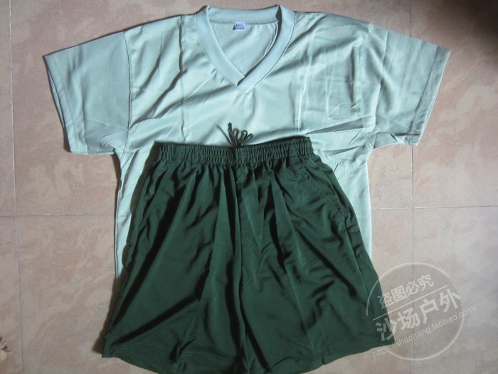 Old Style Classic V Collar Olive Green Training Suit Fire Suit V Collar Short Sleeve Half Sleeve Shorts