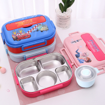 Student 304 stainless steel insulated lunch box separated type can be brought with soup lunch box Cartoon cute children Divided Meal Kit