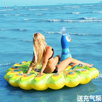 Original single double inflatable peacock water floating bed net red exploits swimming pool Animals sitting on photographic props