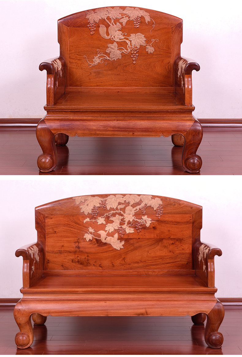товар из китая Красное дерево мебель Мьянма груша дерево сандаловое дерево резьба диван восемь частей набор китайский мин и Цин антикварная гостиная мебель из цельного дерева Sunrise Villa Court