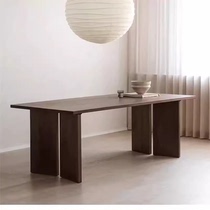 Medieval style solid wood dining table Italian walnut color long table conference table office desk home simple retro desk