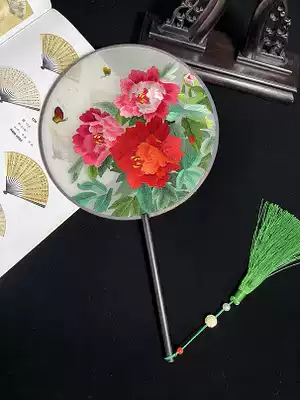 Promotion Pure handmade double-sided embroidery group fan Ancient style Hanfu accessories Suzhou specialty boutique embroidery finished round